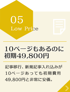 10ページもあるのに初期49,800円
